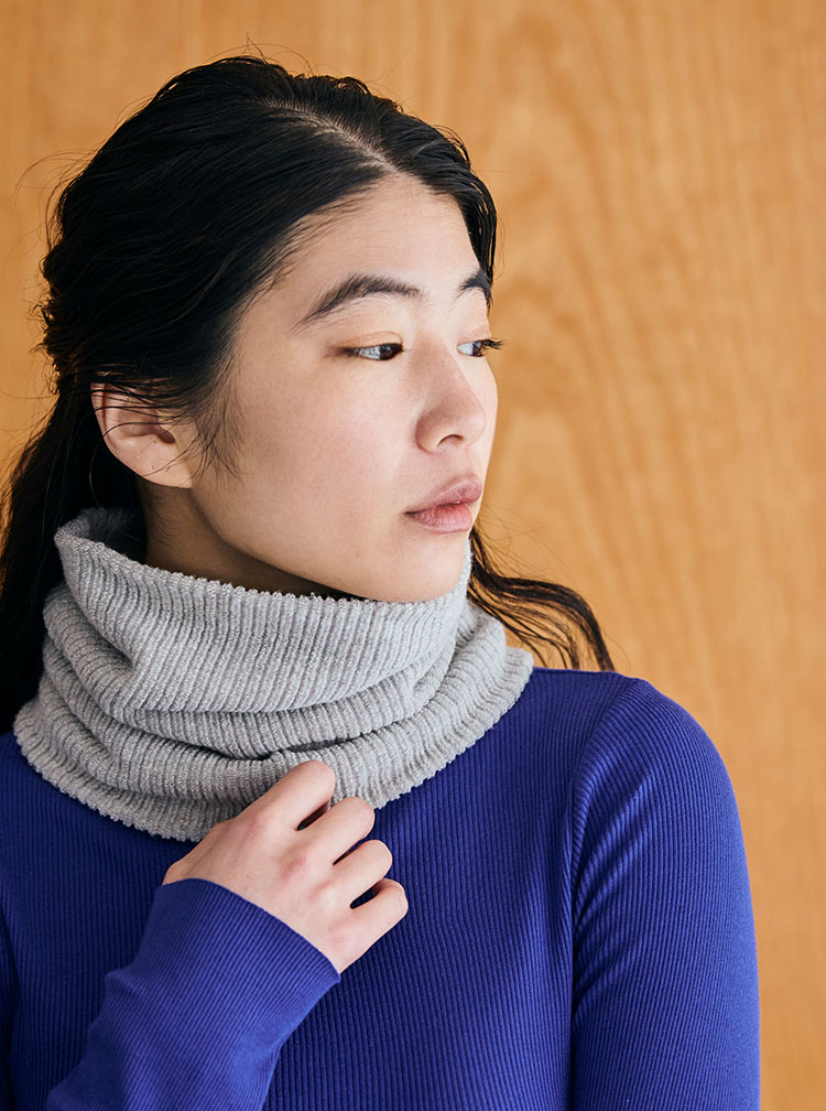 綿ウールデニムのワイドパンツ