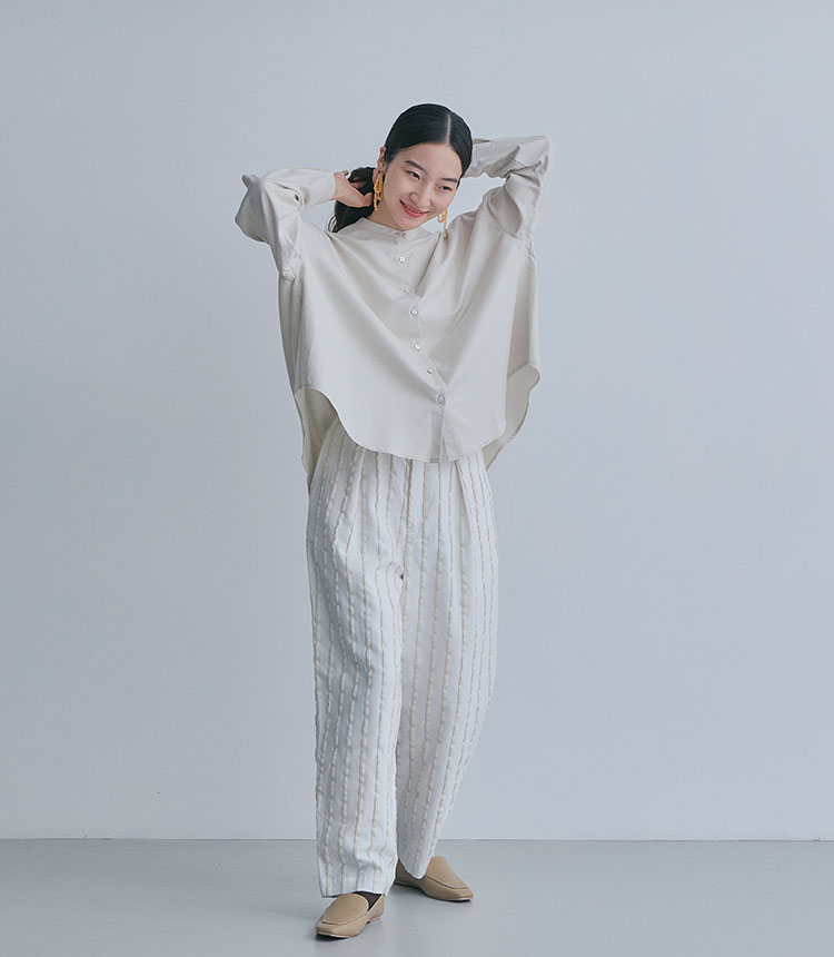 布ぬのテーパードパンツ