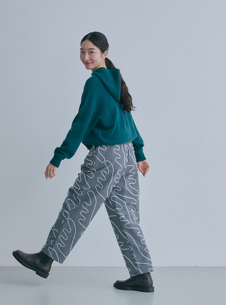 中川政七商店 テーパードパンツ 刺し子ドビー グリーン サイズM　レディース 布ぬのテーパードパンツ 刺し子ドビー｜衣料品｜中川政七商店