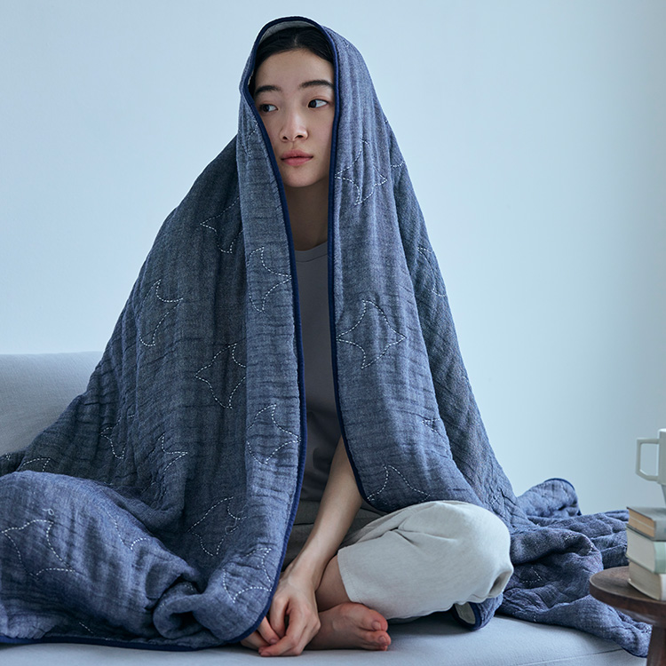 【WEB限定】BLANKED 麻混ガーゼケット