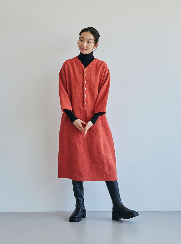 厚手麻コーディネートイメージ