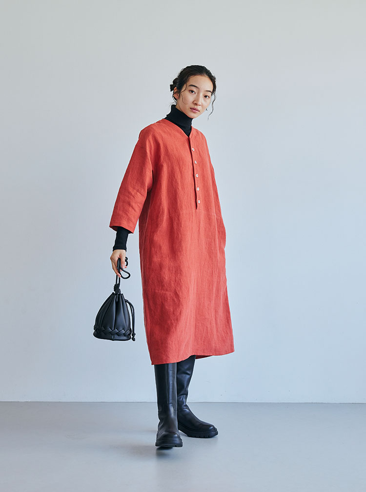 厚手麻コーディネートイメージ