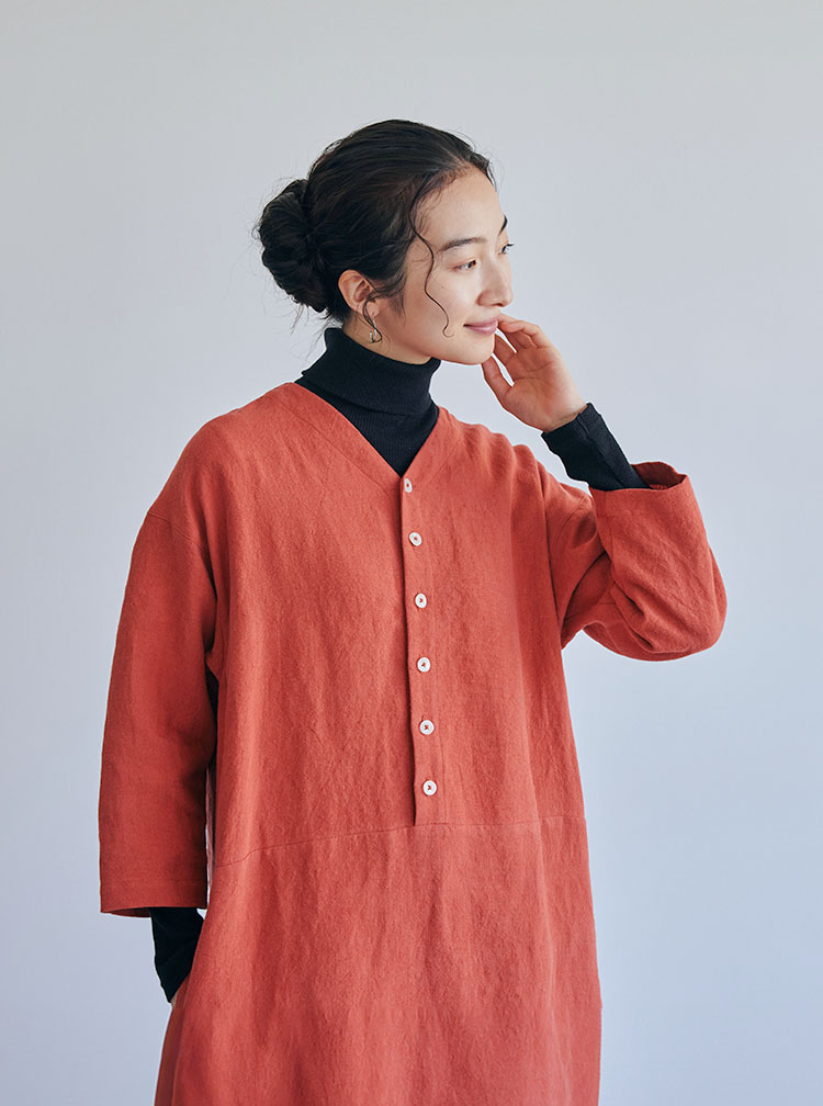 厚手麻コーディネートイメージ