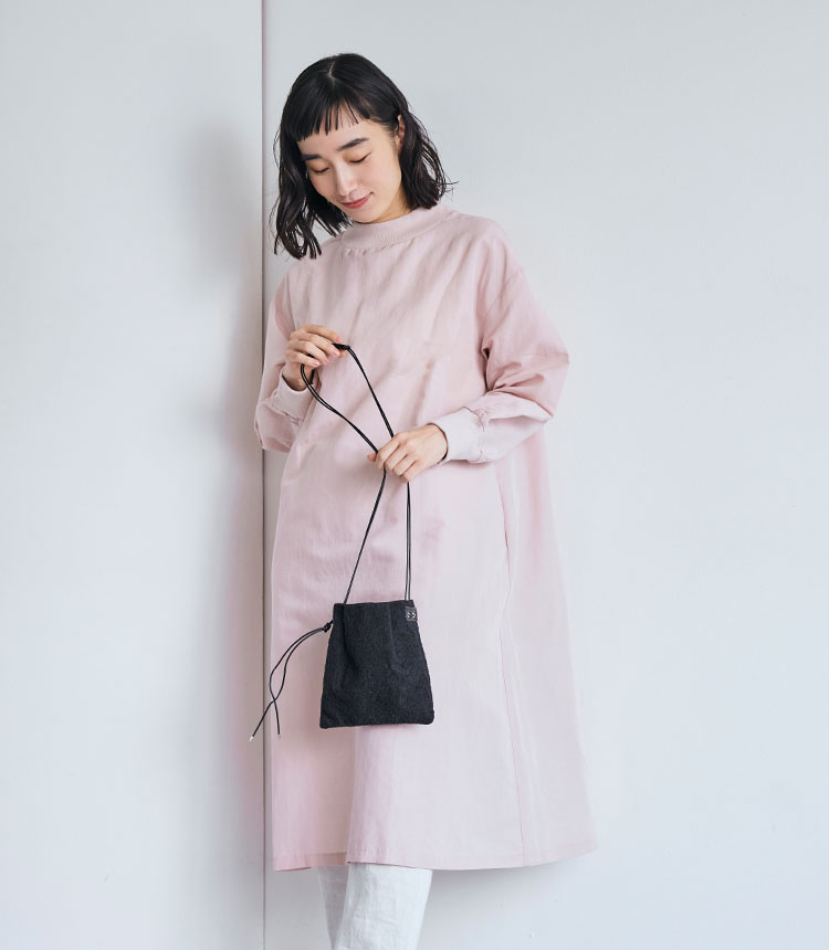 綿麻ハイネックワンピース