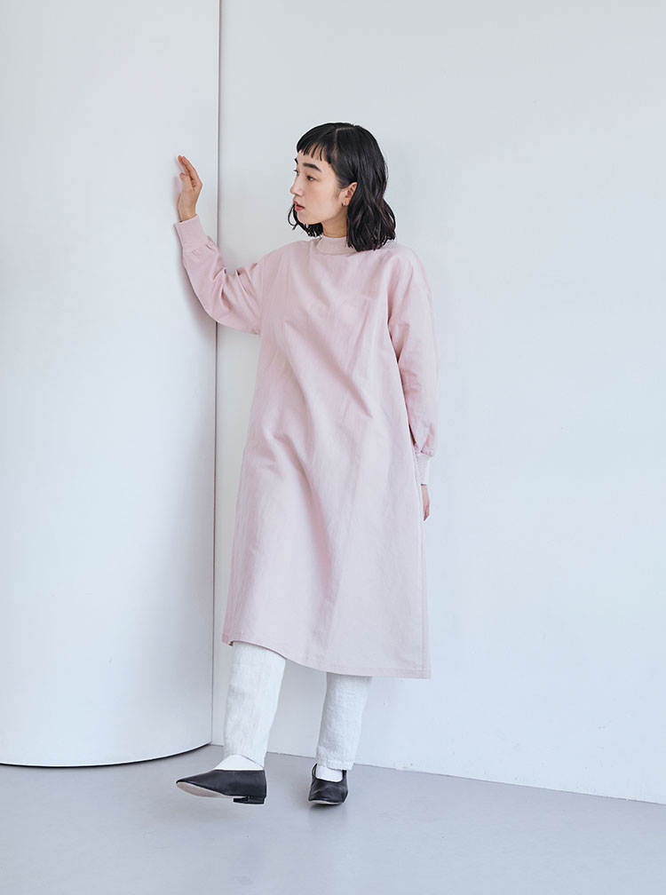綿麻ハイネックワンピース