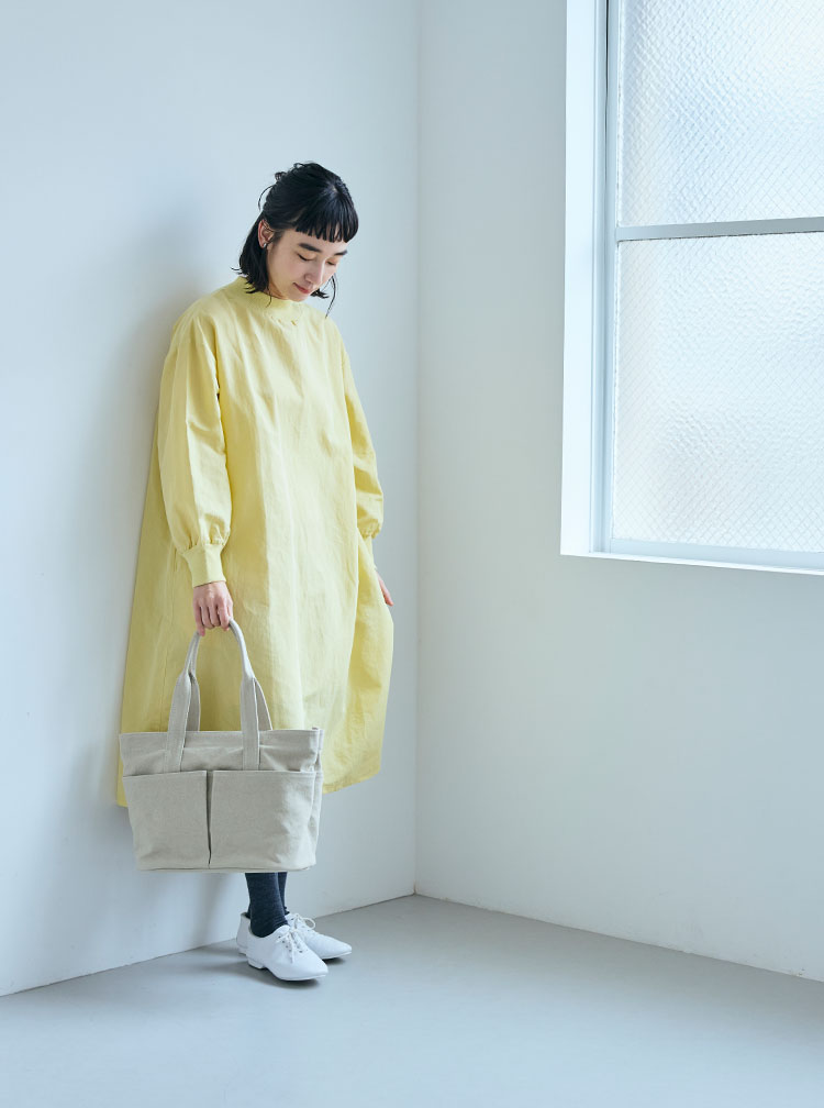 綿麻ハイネックワンピース