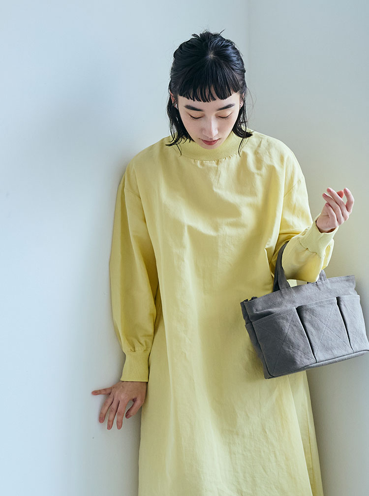 綿麻ハイネックワンピース