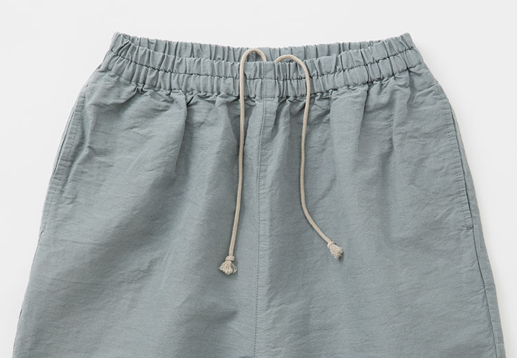 播州織の高密度に織った綿麻のパンツ
