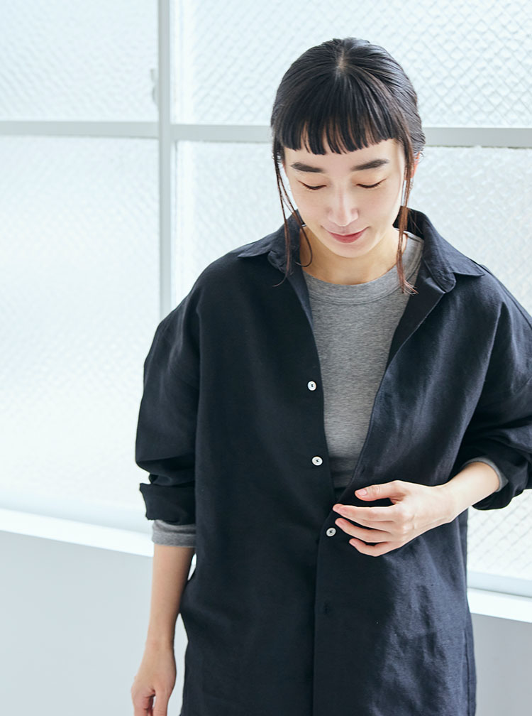 さらさら綿の七分袖プルオーバー