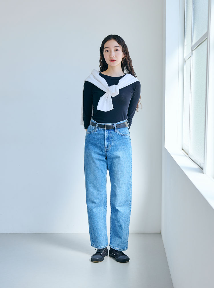 さらさら綿の七分袖プルオーバー