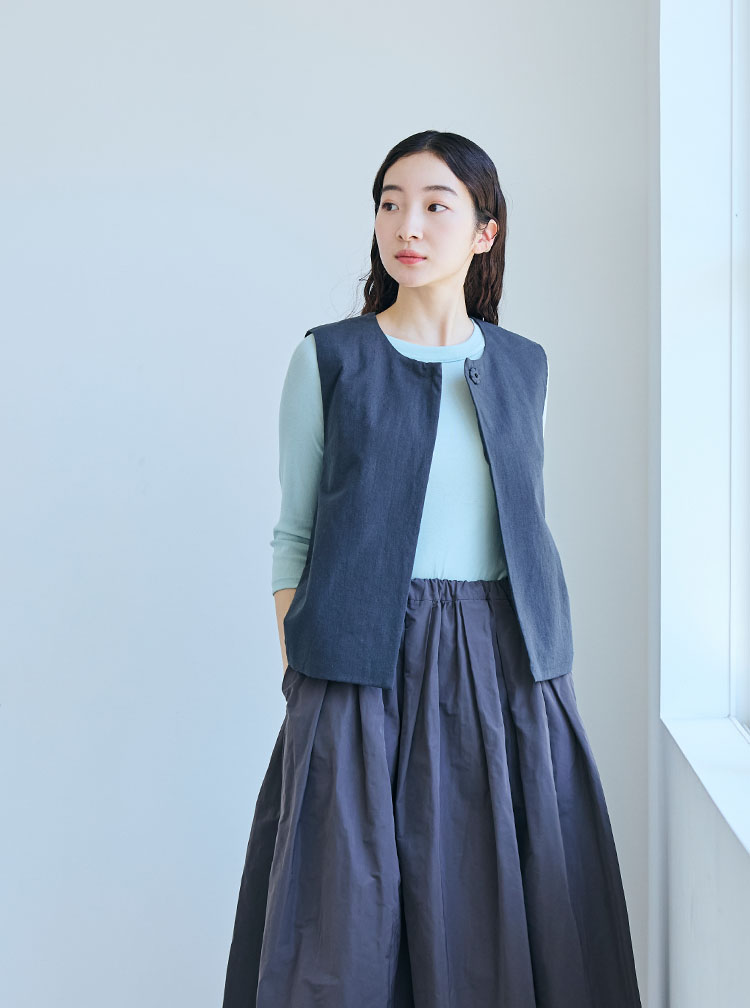 さらさら綿の七分袖プルオーバー