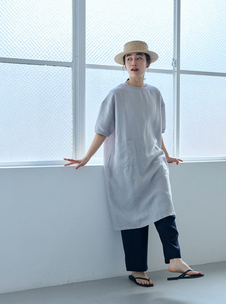 麻布Tシャツ コーディネートイメージ