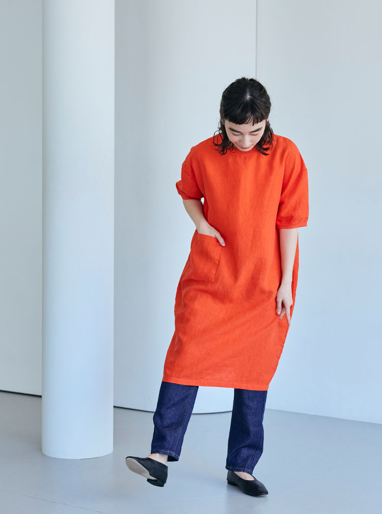 麻布Tシャツ コーディネートイメージ