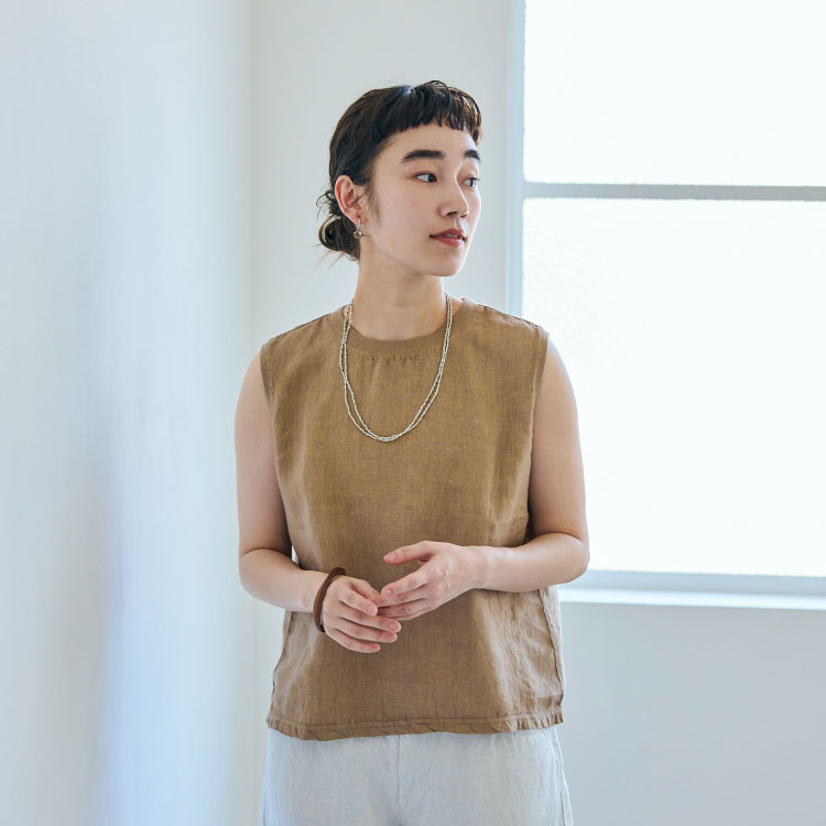 麻布Tシャツ タンクトップ