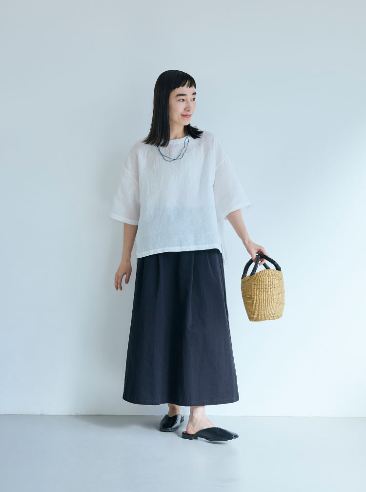 麻布Tシャツ コーディネートイメージ
