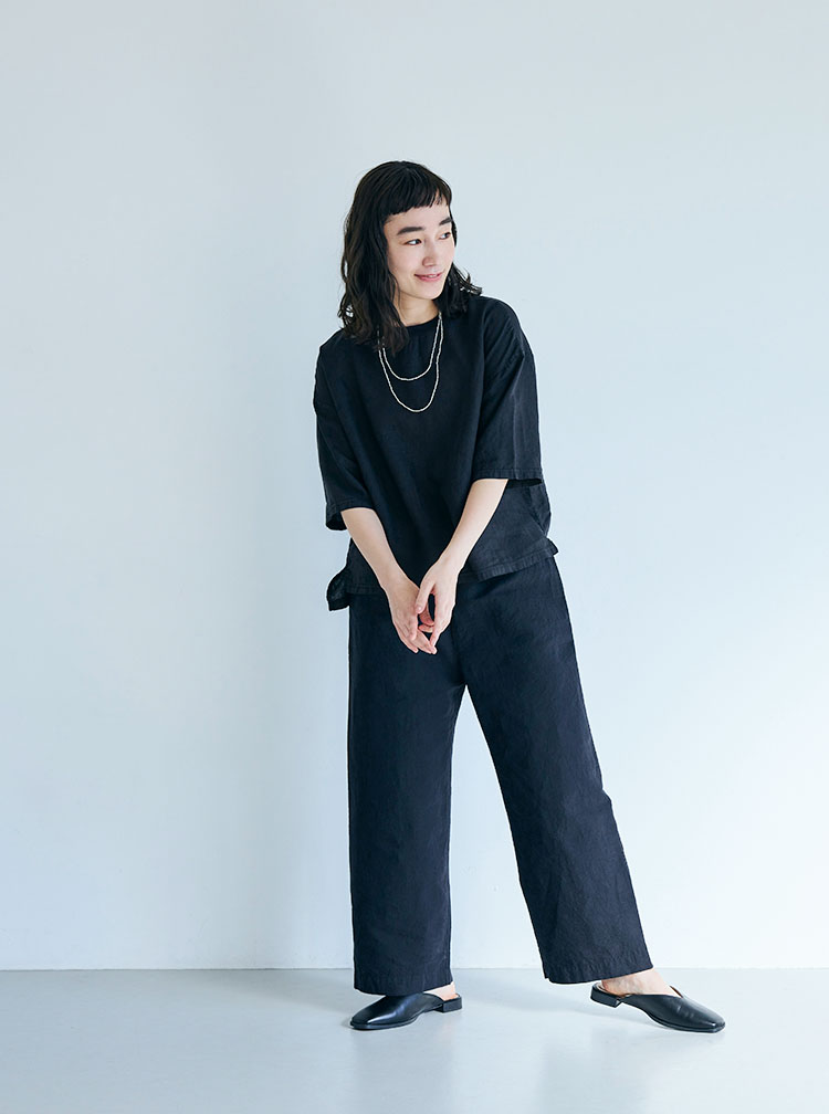 麻布Tシャツ コーディネートイメージ