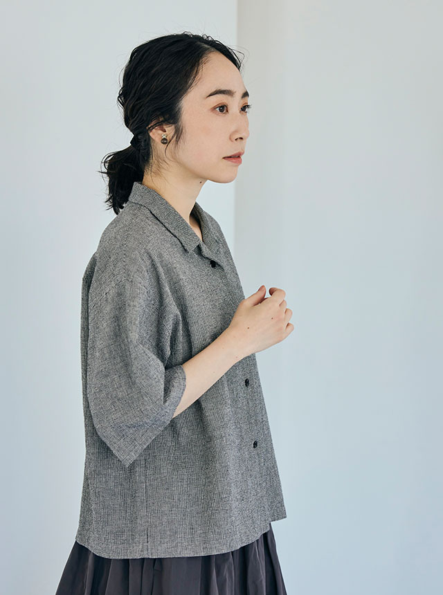 綿麻のちりめん織コーディネートイメージ