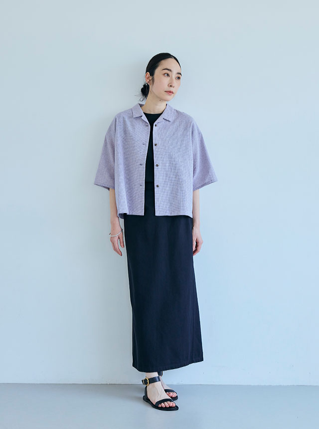 綿麻のちりめん織コーディネートイメージ