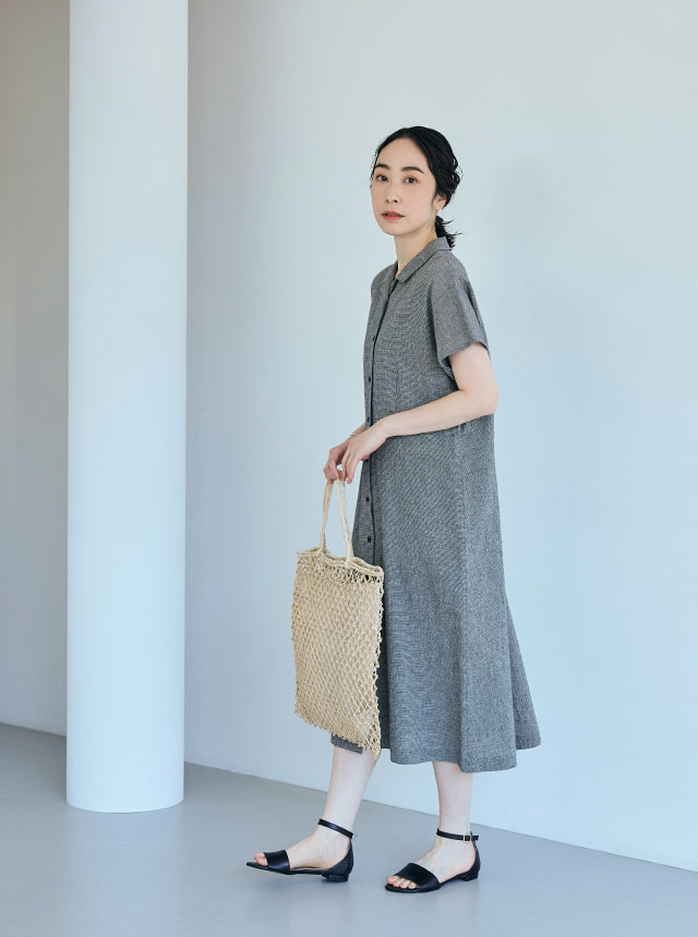 綿麻のちりめん織コーディネートイメージ