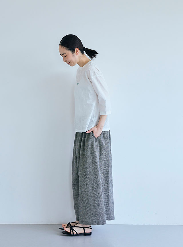 綿麻のちりめん織コーディネートイメージ