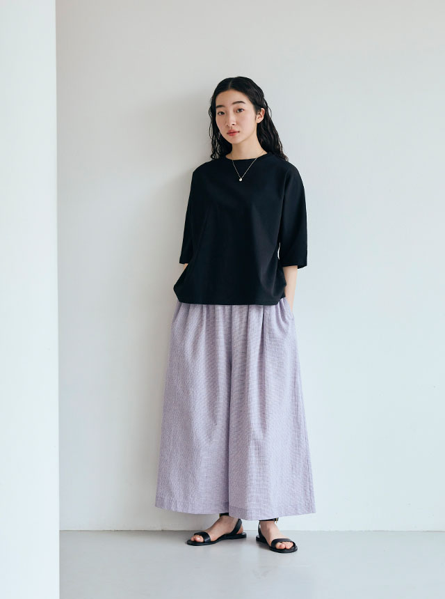 綿麻のちりめん織コーディネートイメージ