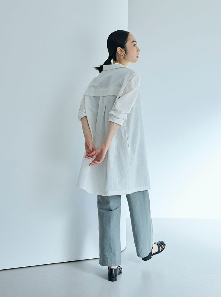 ドットドビーのシャツコート／ブラウス