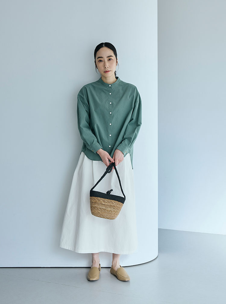 ドットドビーのシャツコート／ブラウス