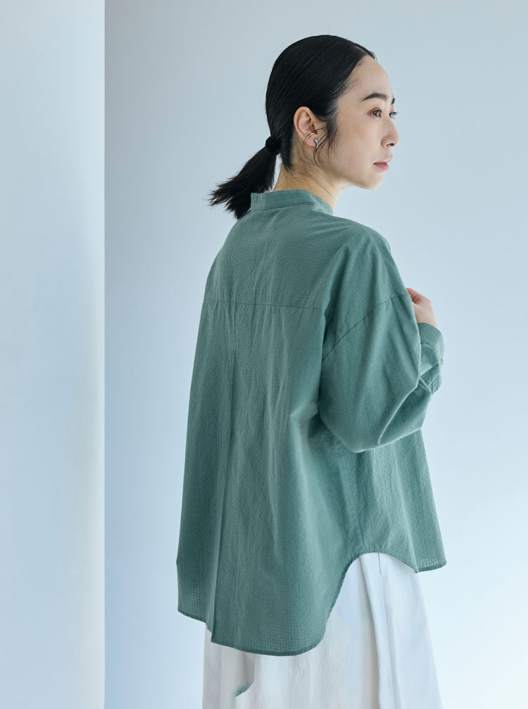 ドットドビーのシャツコート／ブラウス