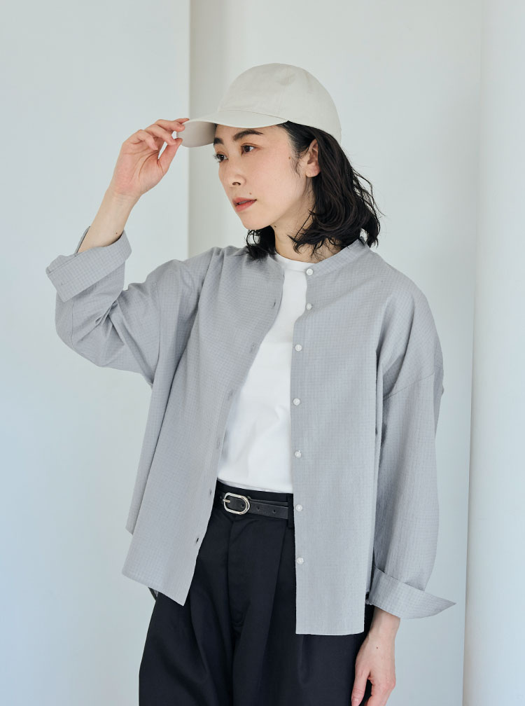 ドットドビーのシャツコート／ブラウス