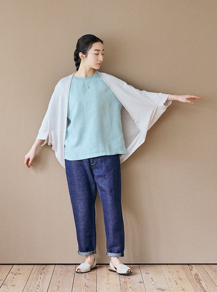 サイズフリーの麻の羽織り