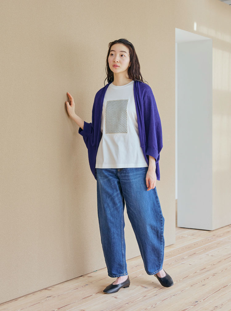 サイズフリーの麻の羽織り