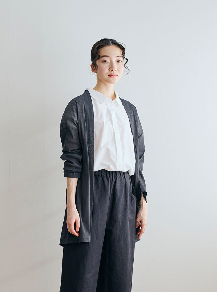 サイズフリーの麻の羽織り