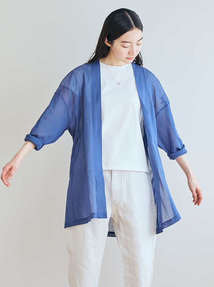 サイズフリーの麻の羽織り