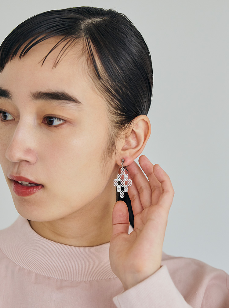 加賀水引 あわじダイヤA イヤリング 金