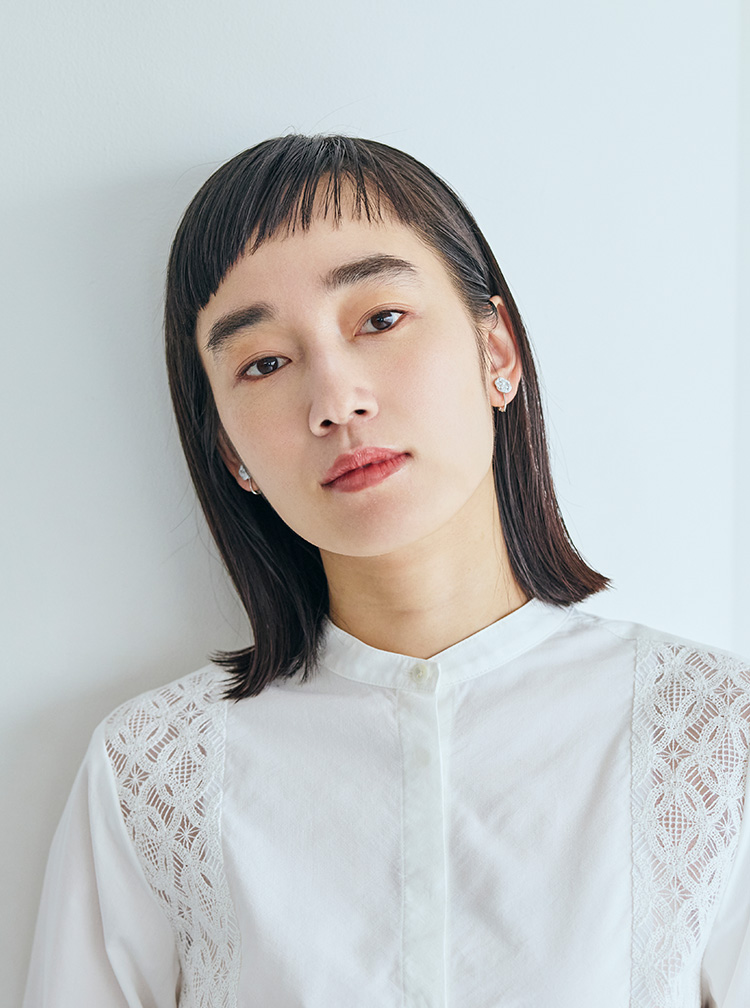 加賀水引 スタッド花 イヤリング 銀