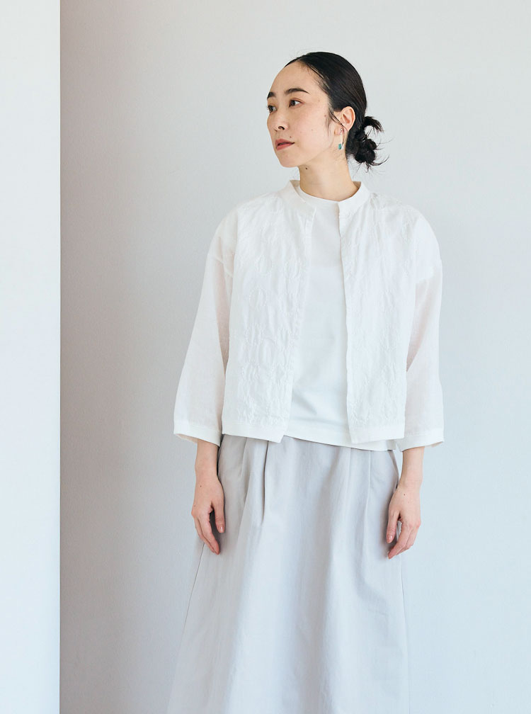 刺繍の七分袖シリーズ