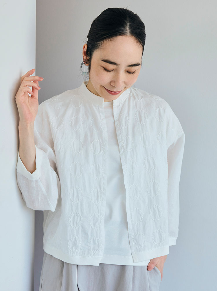刺繍の七分袖シリーズ