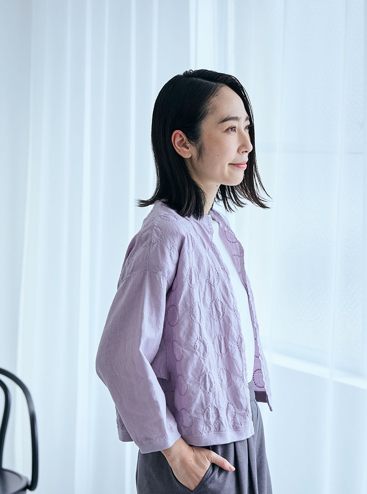 刺繍の七分袖シリーズ