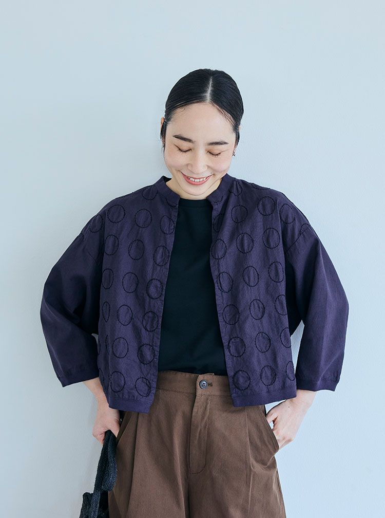 刺繍の七分袖シリーズ