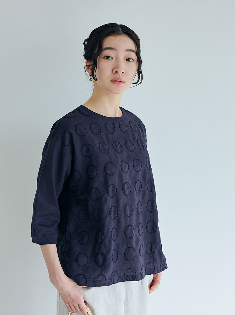 刺繍の七分袖シリーズ