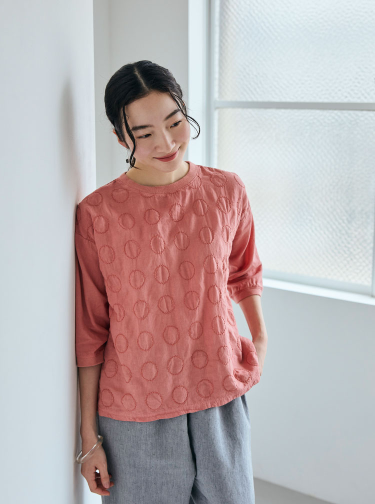 刺繍の七分袖シリーズ