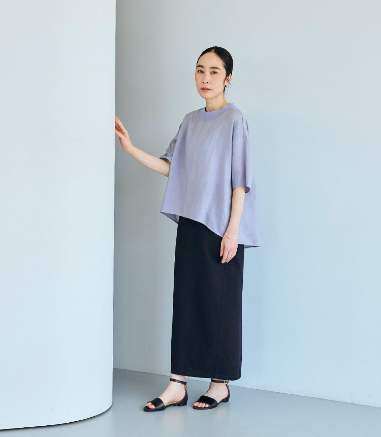 とろみ麻のＴシャツ