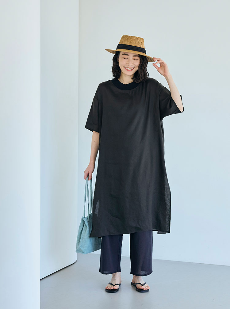 とろみ麻のTシャツ