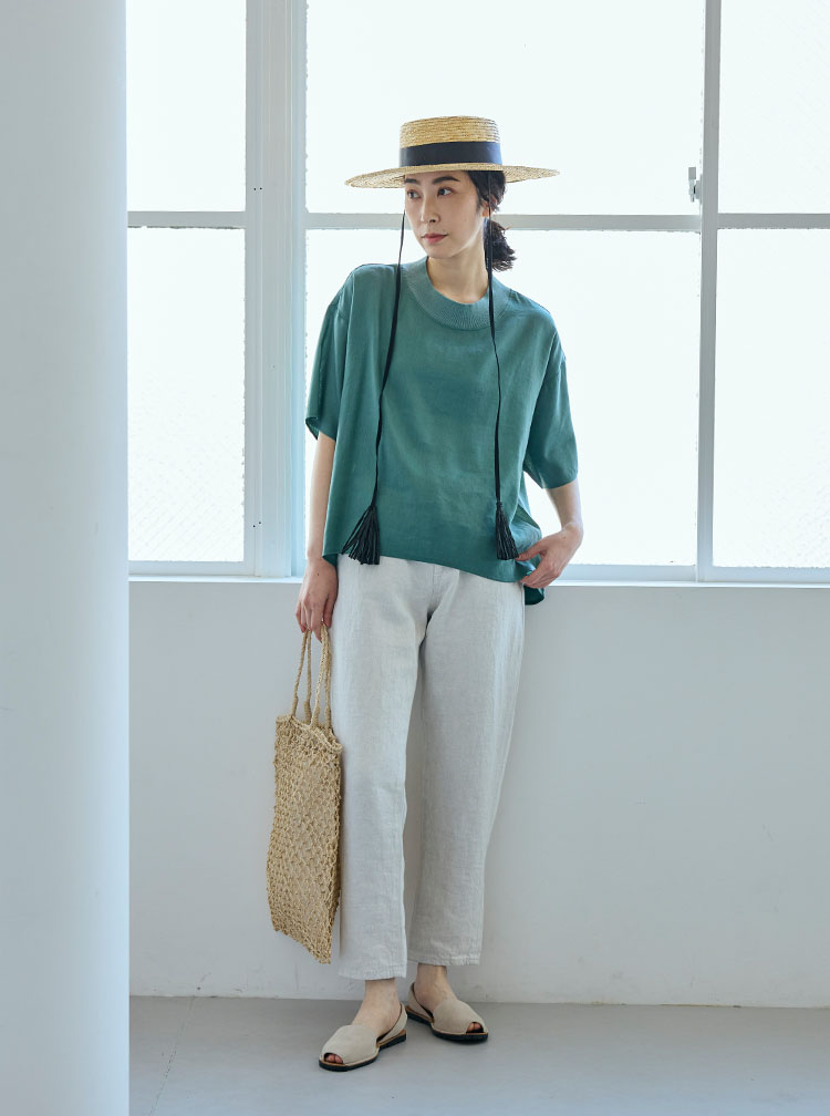 とろみ麻のTシャツ