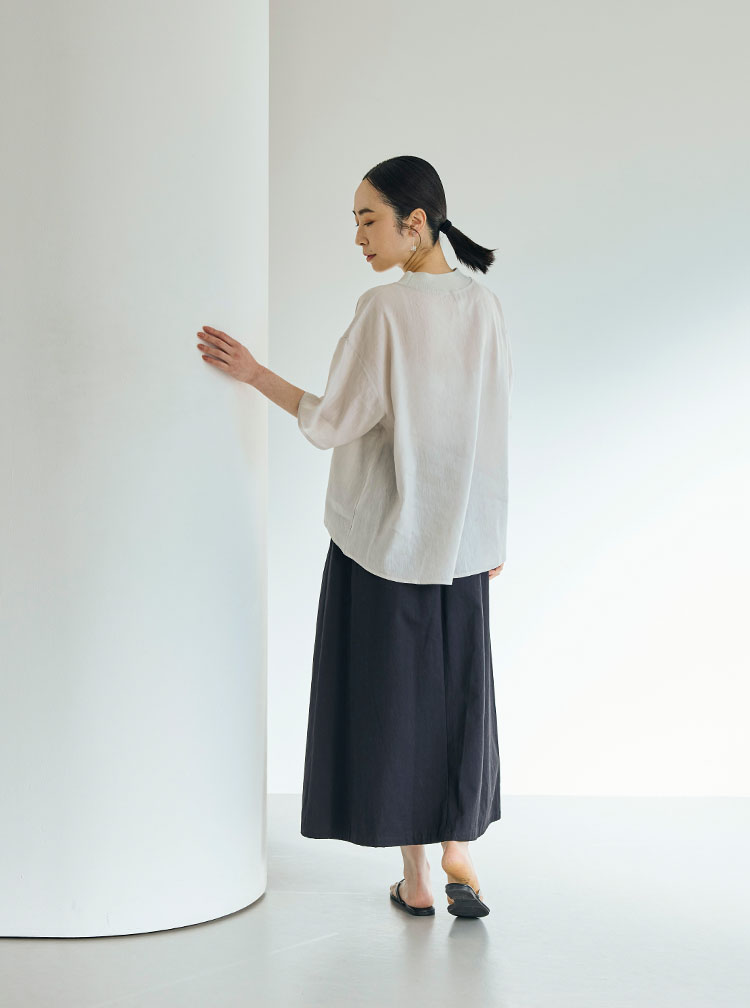 とろみ麻のTシャツ