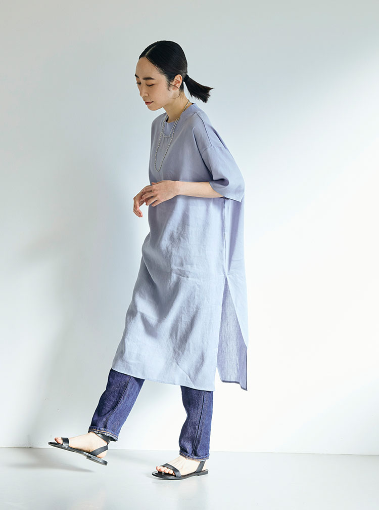 とろみ麻のTシャツ