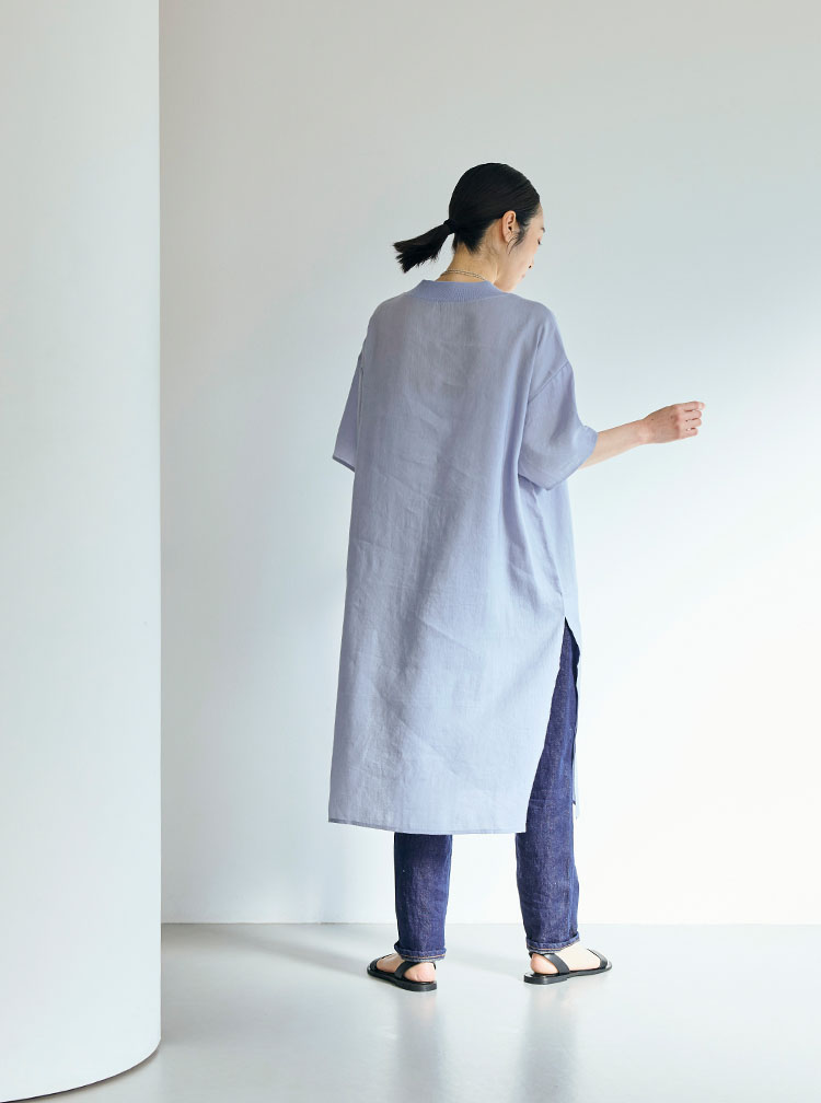 とろみ麻のTシャツ