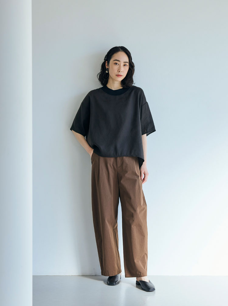とろみ麻のTシャツ
