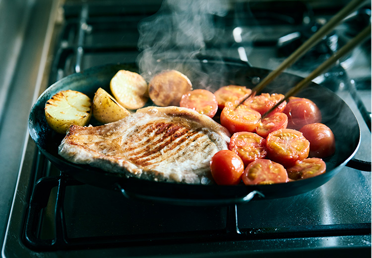 直火調理でスペシャルな焼き目