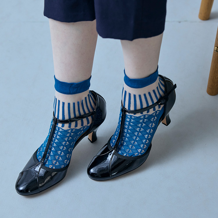 透かし編み靴下